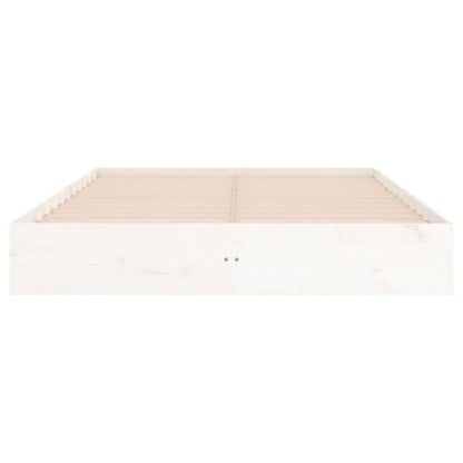 vidaXL Bed Frame without Mattress White Solid Wood 160x200 cm