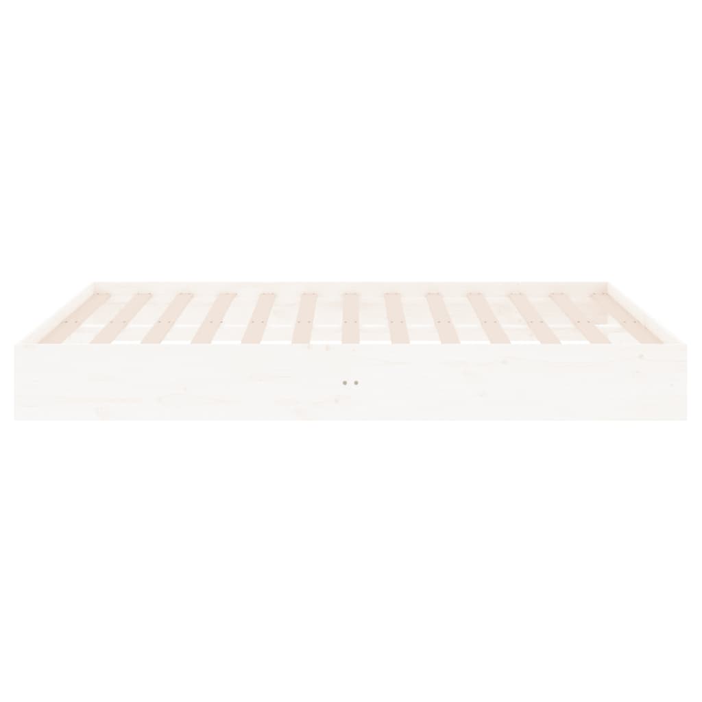 vidaXL Bed Frame without Mattress White Solid Wood 160x200 cm