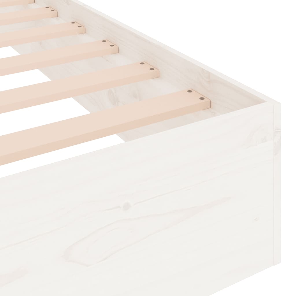 vidaXL Bed Frame without Mattress White Solid Wood 160x200 cm