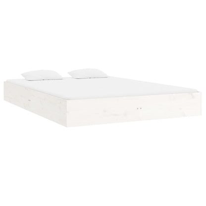 vidaXL Bed Frame without Mattress White Solid Wood 140x200 cm