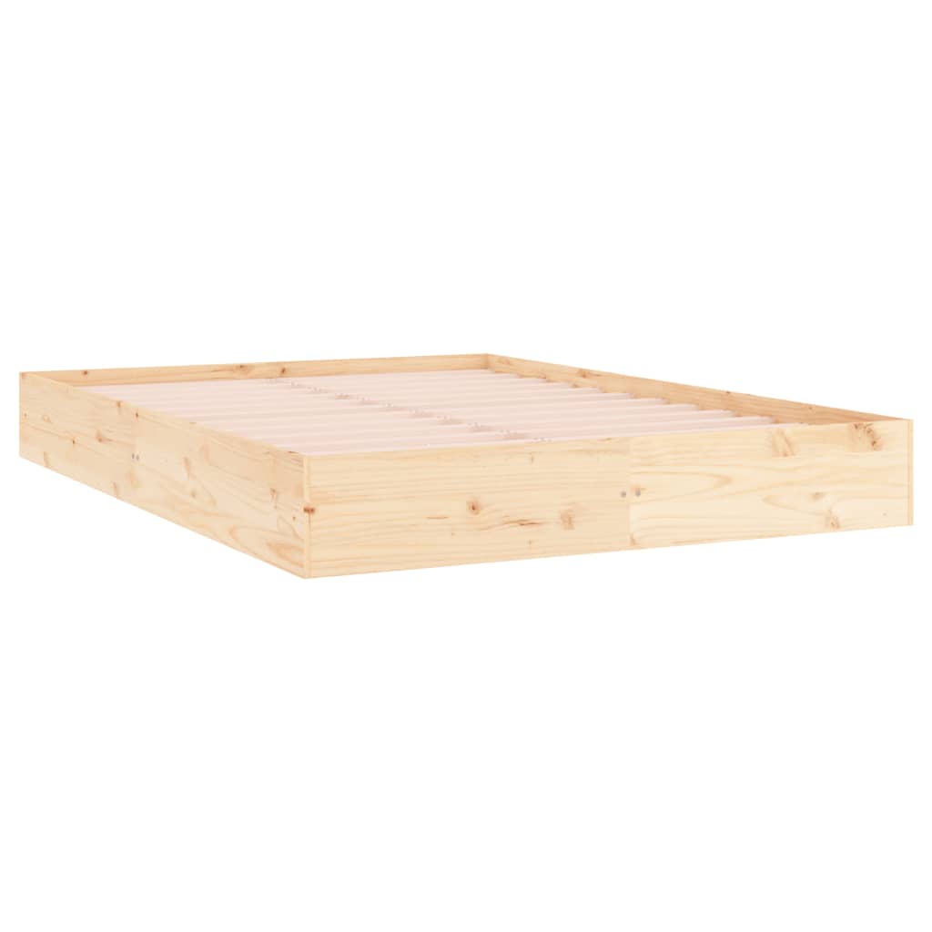 vidaXL Bed Frame | Natural Wood | Solid pine wood, Plywood | Double
