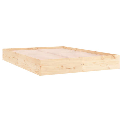 vidaXL Bed Frame | Natural Wood | Solid pine wood, Plywood | Double
