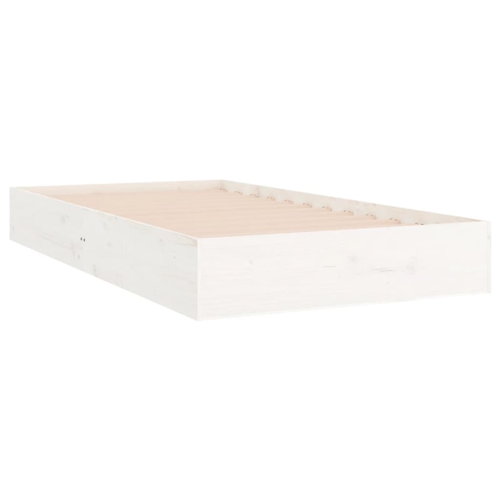 vidaXL Bed Frame | White | Solid pine wood, Plywood | Single | Durable