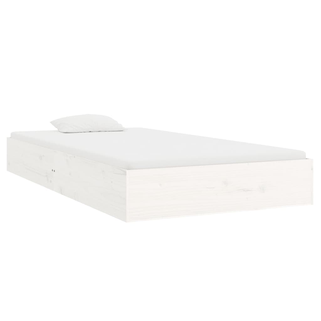 vidaXL Bed Frame | White | Solid pine wood, Plywood | Single | Durable