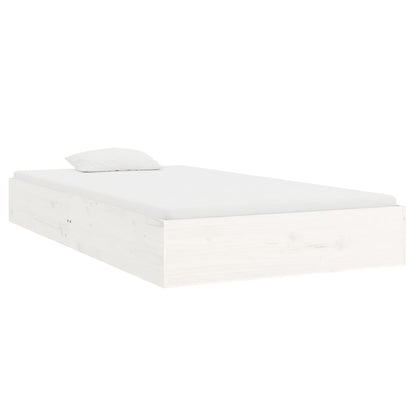 vidaXL Bed Frame | White | Solid pine wood, Plywood | Single | Durable
