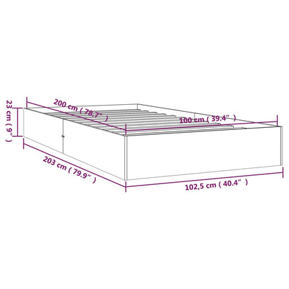 vidaXL Bed Frame | White | Solid pine wood, Plywood | Single | Durable