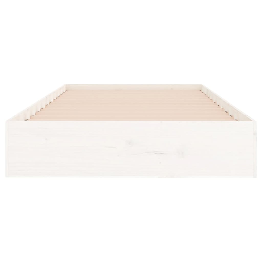 vidaXL Bed Frame without Mattress White Solid Wood 90x200 cm