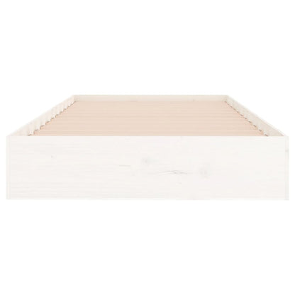 vidaXL Bed Frame without Mattress White Solid Wood 90x200 cm