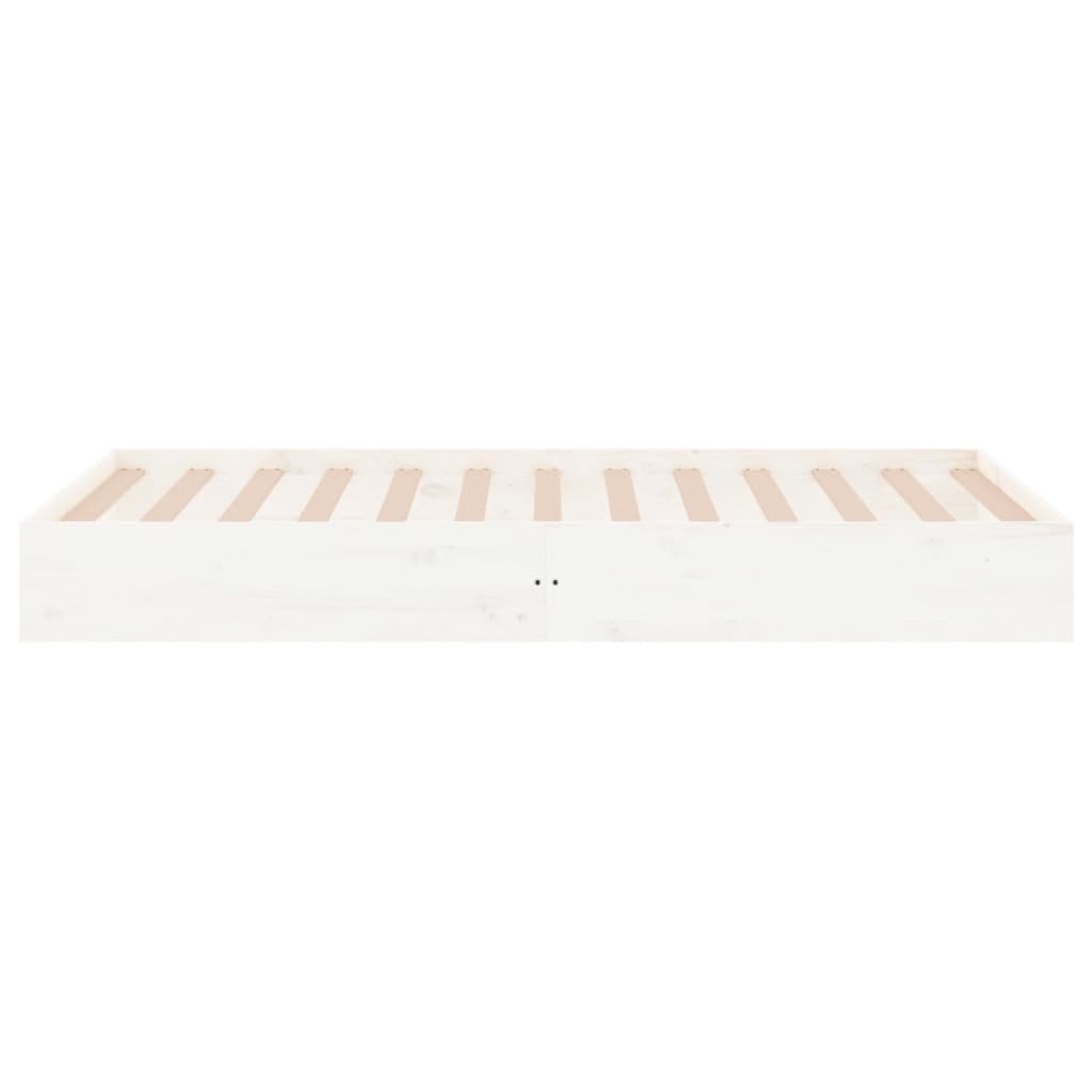 vidaXL Bed Frame without Mattress White Solid Wood 90x200 cm