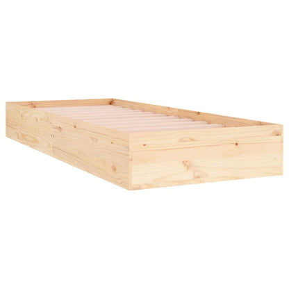 vidaXL Bed Frame | Natural Wood | Solid pine wood, Plywood | Small Single