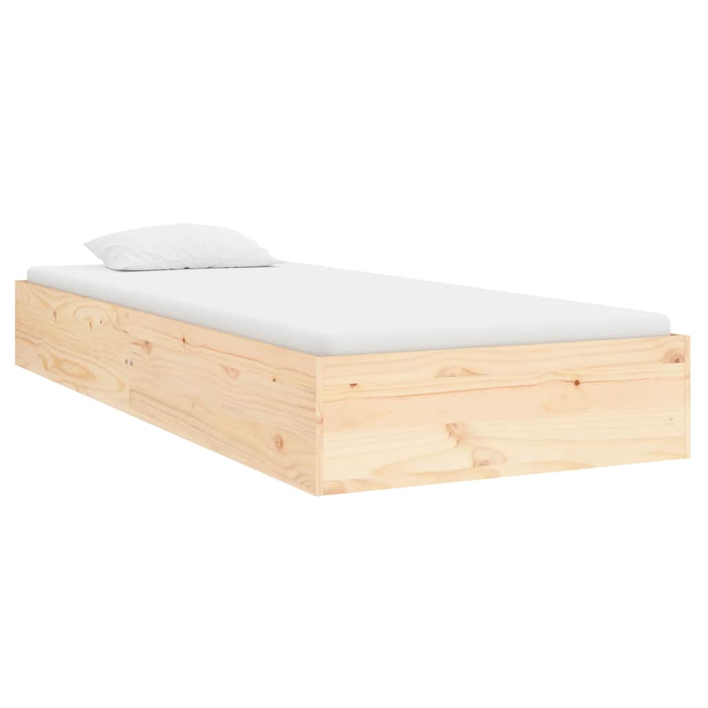 vidaXL Bed Frame | Natural Wood | Solid pine wood, Plywood | Small Single