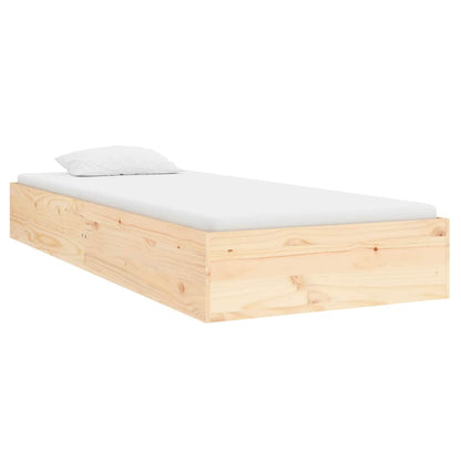 vidaXL Bed Frame | Natural Wood | Solid pine wood, Plywood | Small Single
