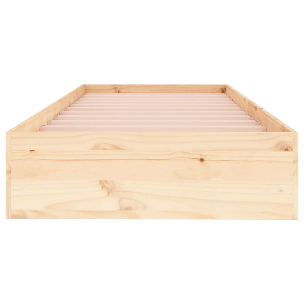 vidaXL Bed Frame without Mattress Solid Wood 75x190 cm Small Single Small Single