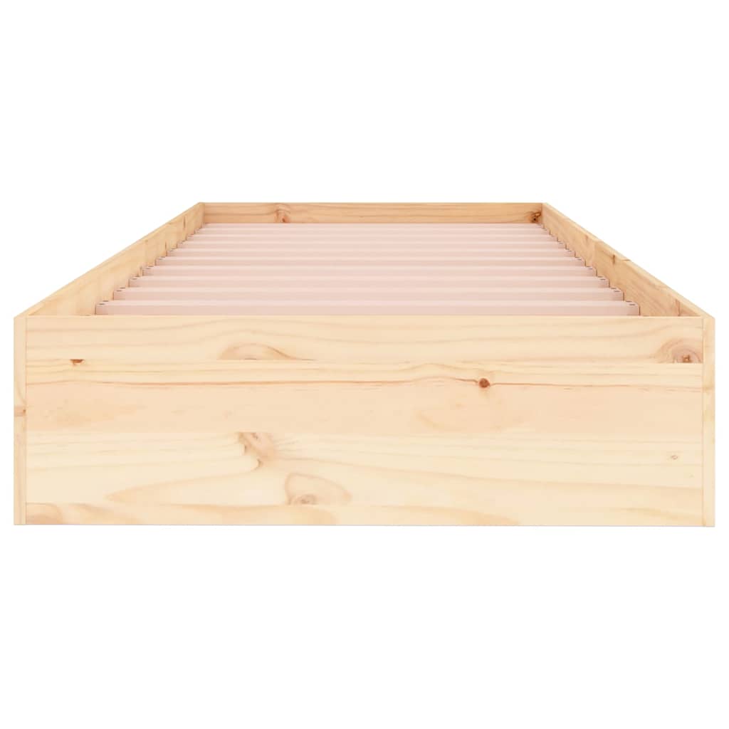 vidaXL Bed Frame | Natural Wood | Solid pine wood, Plywood | Small Single