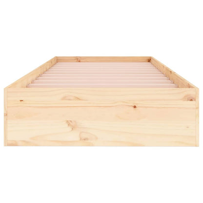 vidaXL Bed Frame | Natural Wood | Solid pine wood, Plywood | Small Single