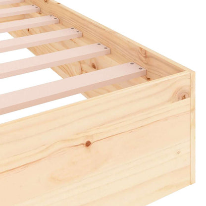 vidaXL Bed Frame | Natural Wood | Solid pine wood, Plywood | Small Single