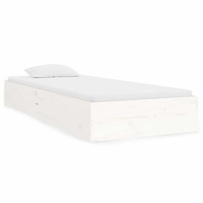 vidaXL Bed Frame | White | Solid pine wood, Plywood | Small single | Bed Frame