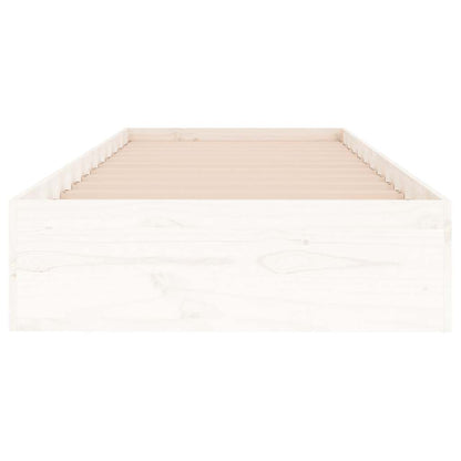 vidaXL Bed Frame | White | Solid pine wood, Plywood | Small single | Bed Frame