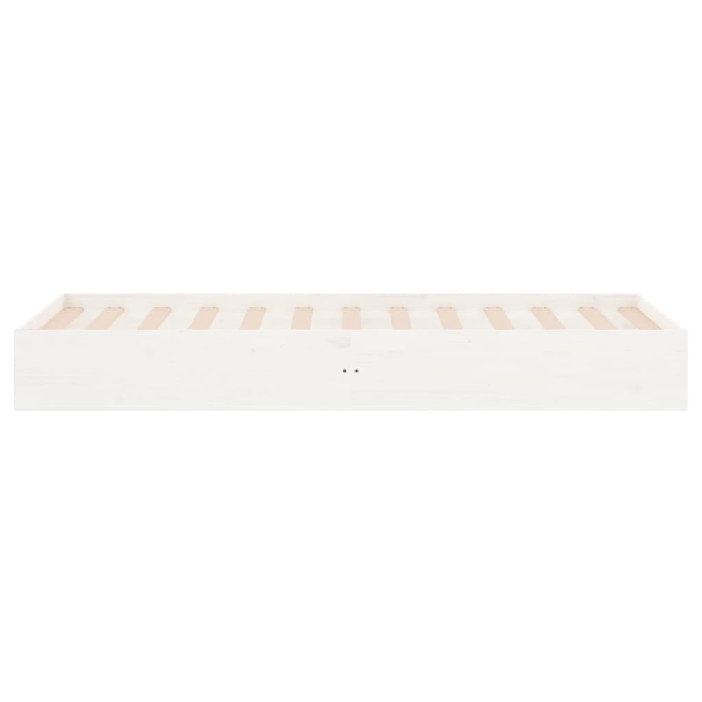 vidaXL Bed Frame | White | Solid pine wood, Plywood | Small single | Bed Frame