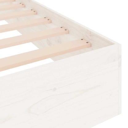 vidaXL Bed Frame | White | Solid pine wood, Plywood | Small single | Bed Frame