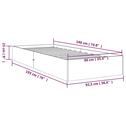 vidaXL Bed Frame without Mattress Solid Wood 90x190 cm Single Single