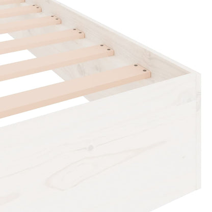 vidaXL Bed Frame without Mattress White Solid Wood 90x190 cm Single Single