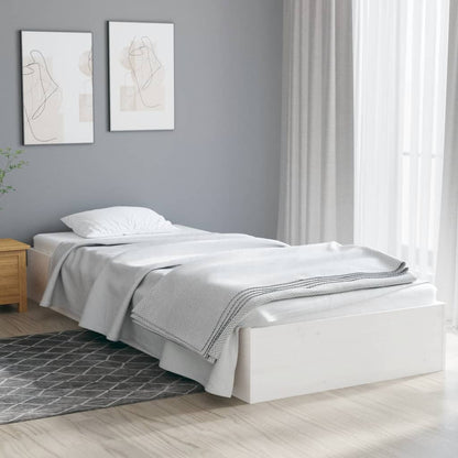 vidaXL Bed Frame without Mattress White Solid Wood 90x190 cm Single Single