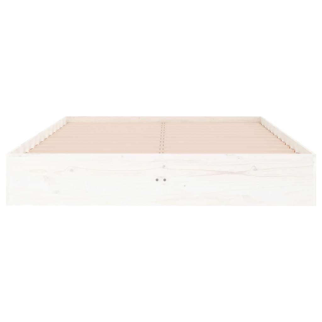 vidaXL Bed Frame without Mattress White Solid Wood 120x190 cm Small Double