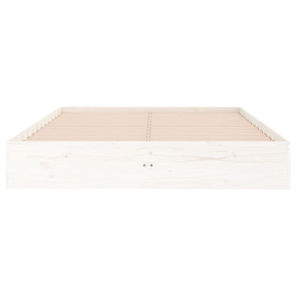 vidaXL Bed Frame without Mattress White Solid Wood 120x190 cm Small Double