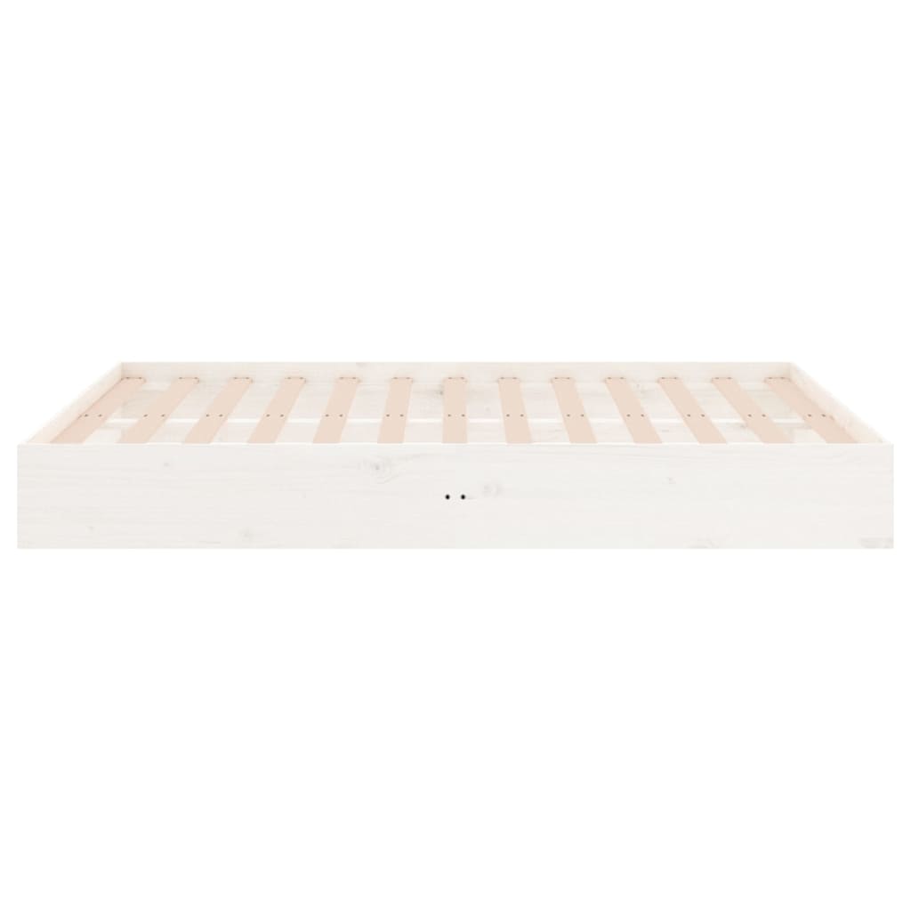 vidaXL Bed Frame without Mattress White Solid Wood 120x190 cm Small Double