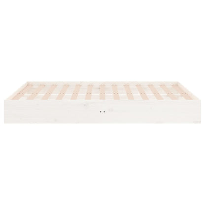 vidaXL Bed Frame without Mattress White Solid Wood 120x190 cm Small Double