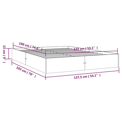 vidaXL Bed Frame without Mattress Solid Wood 135x190 cm Double Double