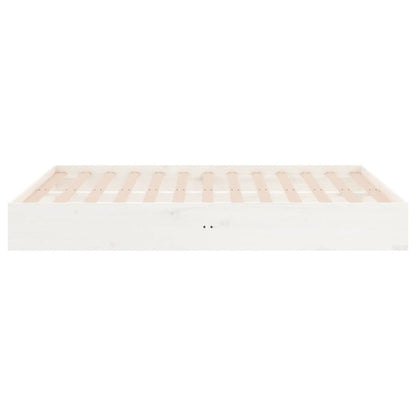 vidaXL Bed Frame without Mattress White Solid Wood 135x190 cm Double Double
