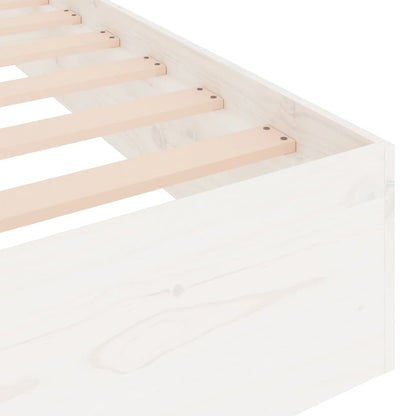 vidaXL Bed Frame without Mattress White Solid Wood 135x190 cm Double Double