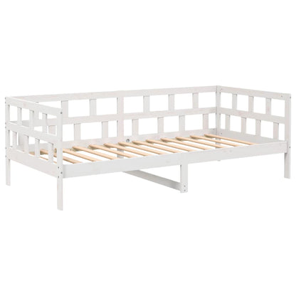 vidaXL Day Bed | White | Solid pine wood | 90x200 cm