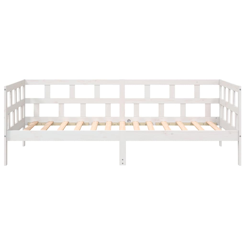 vidaXL Day Bed without Mattress White Solid Wood Pine 90x200 cm