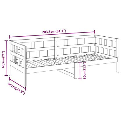 vidaXL Day Bed | Natural wood | Solid pine wood | Single | Convertible
