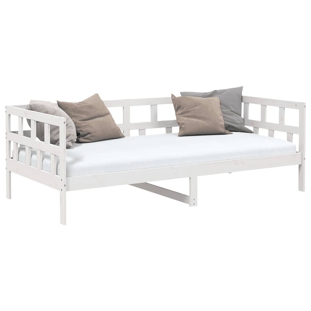vidaXL Day Bed | White | Solid Pine Wood | Single