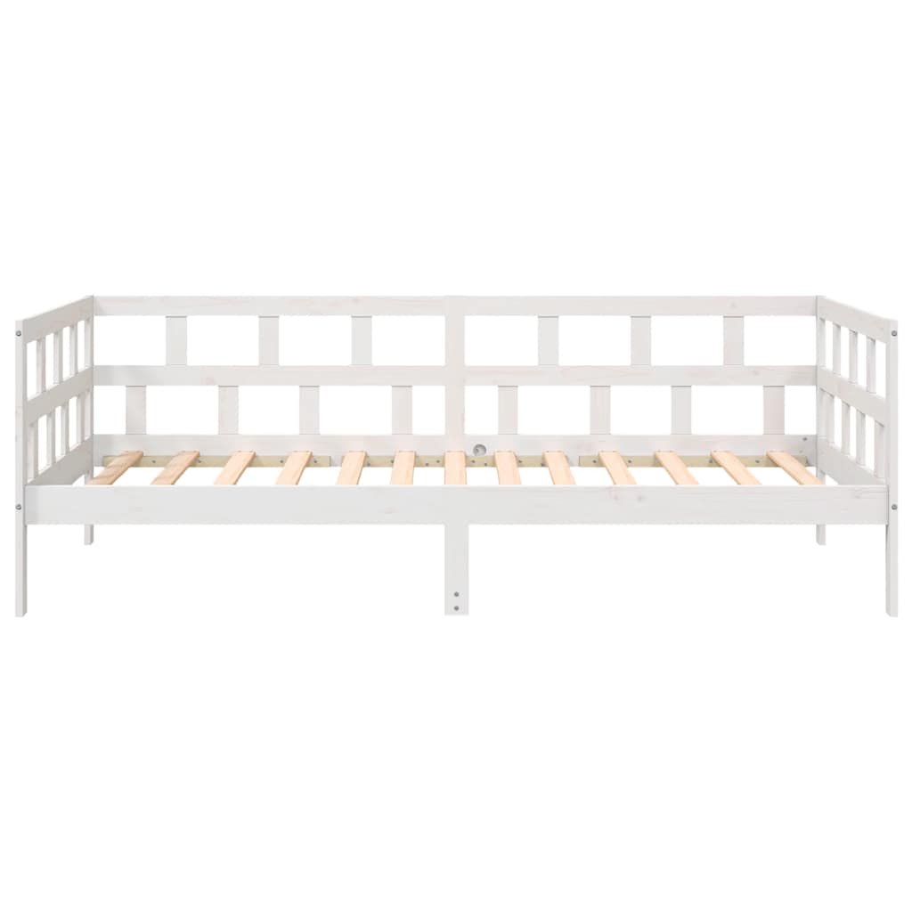 vidaXL Day Bed without Mattress White Solid Wood Pine 80x200 cm