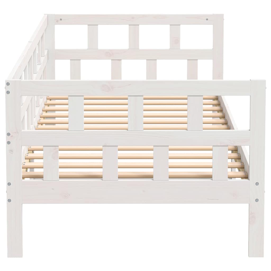 vidaXL Day Bed without Mattress White Solid Wood Pine 80x200 cm
