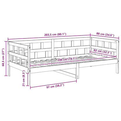 vidaXL Day Bed | White | Solid Pine Wood | Single
