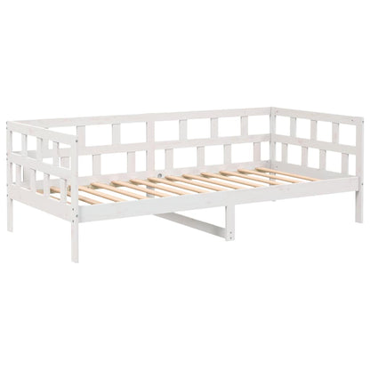 vidaXL Day Bed | White | Solid pine wood | Single