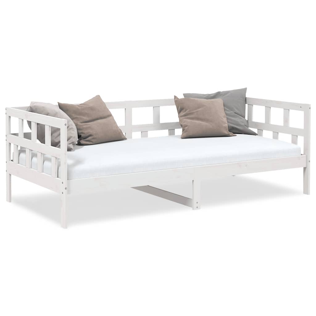 vidaXL Day Bed | White | Solid pine wood | Single