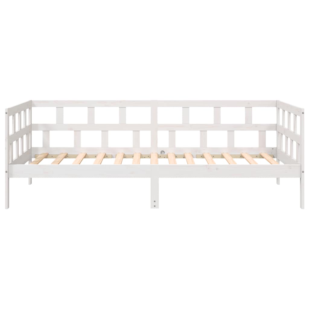 vidaXL Day Bed | White | Solid pine wood | Single