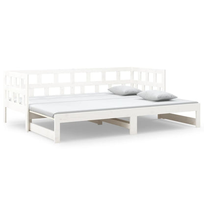 vidaXL Day Bed | White | Solid pine wood | 2x