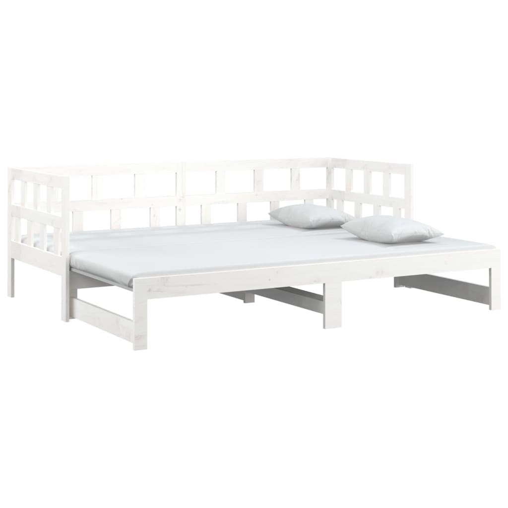 vidaXL Day Bed | White | Solid pine wood | 2x
