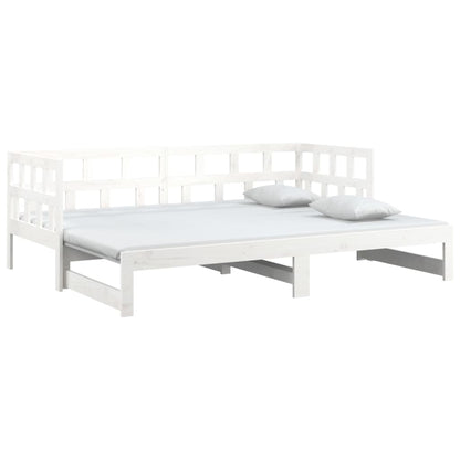 vidaXL Day Bed | White | Solid pine wood | 2x