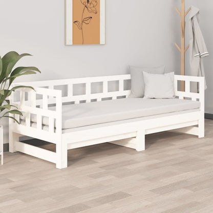 vidaXL Day Bed | White | Solid pine wood | 2x