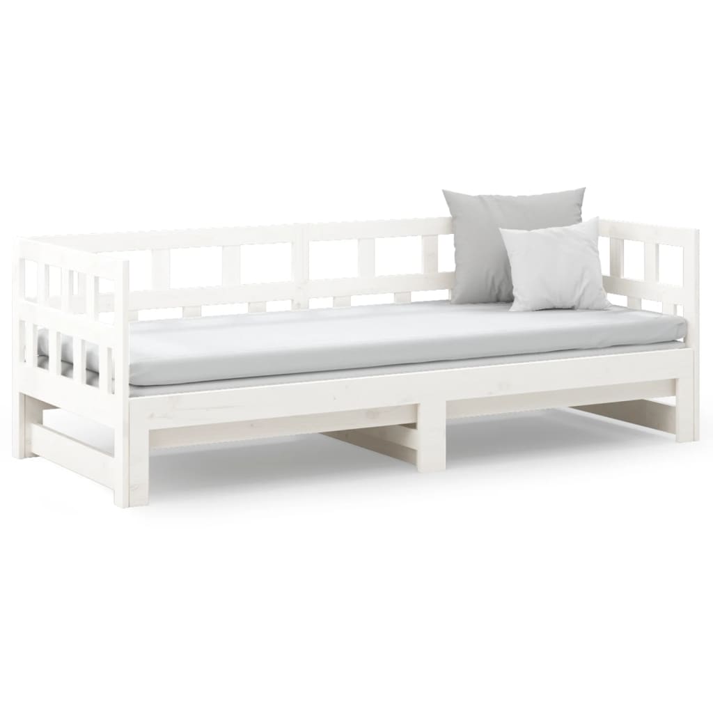 vidaXL Day Bed | White | Solid pine wood | 2x