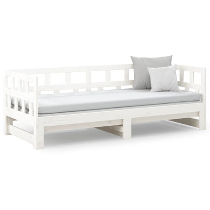 vidaXL Day Bed | White | Solid pine wood | 2x